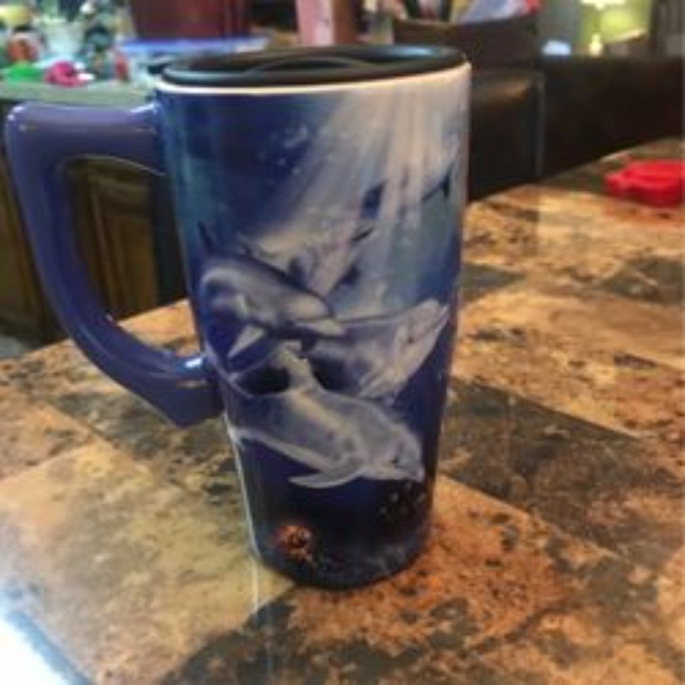 Spoontique Ceramic Dolphin Travel Mug